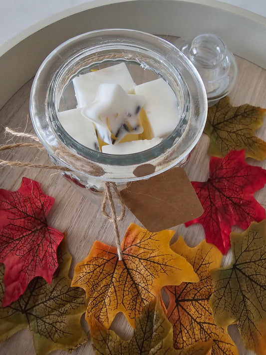 Autumn wax melts in glass gift jar